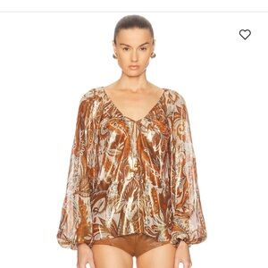 Elegant Brown Paisley Women's Top